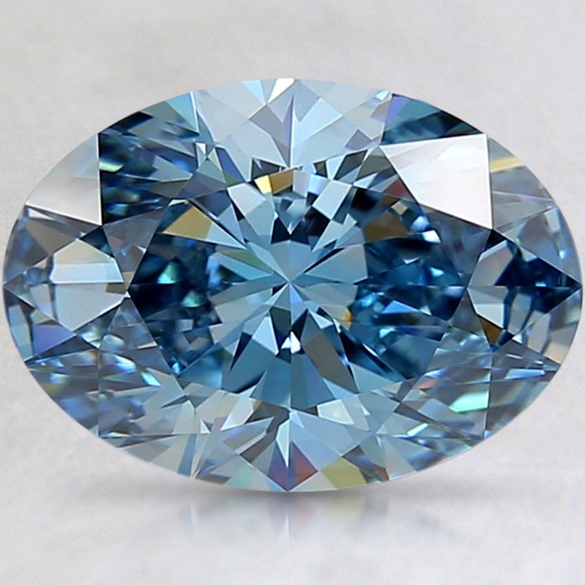 3.01 Ct. Fancy Vivid Blue Oval Lab Grown Diamond