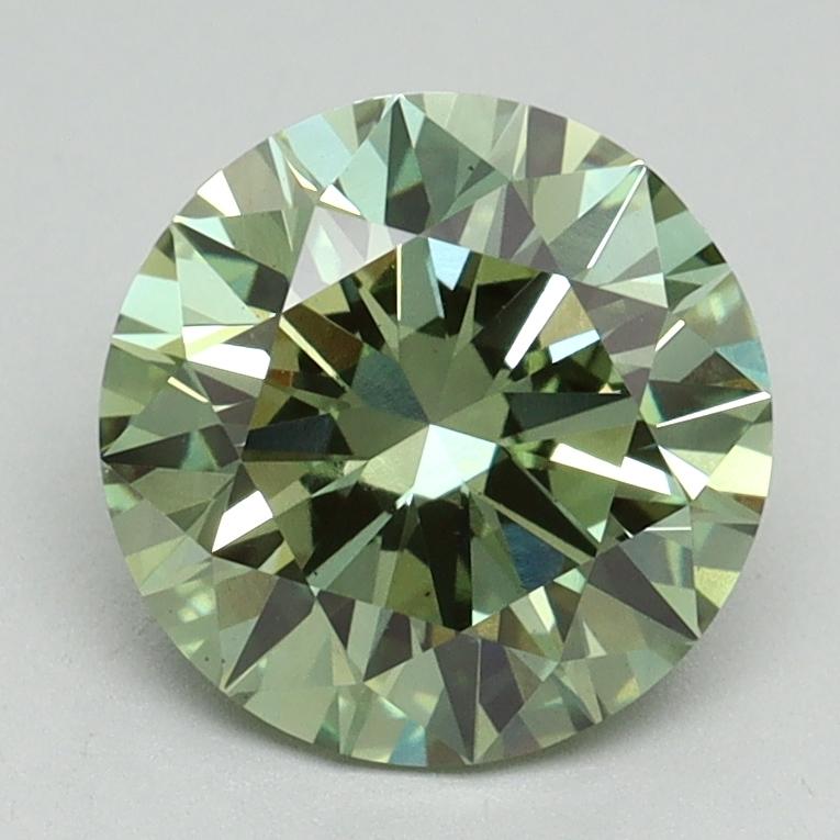 2.09 Ct. Fancy Vivid Green Round Lab Grown Diamond