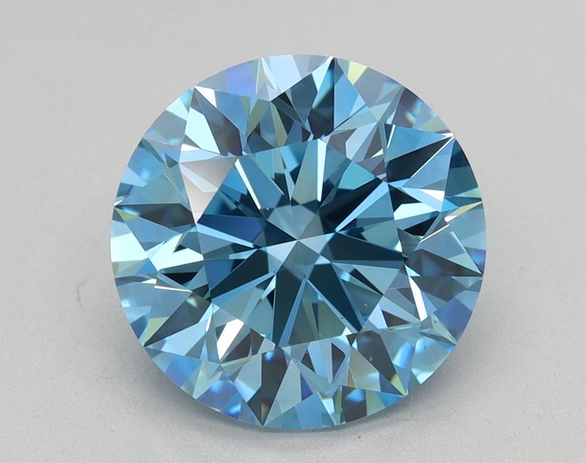2.66 Ct. Fancy Vivid Blue Round Lab Grown Diamond