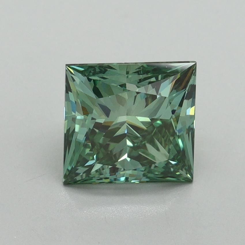 2.02 Ct. Fancy Vivid Green Princess Lab Grown Diamond
