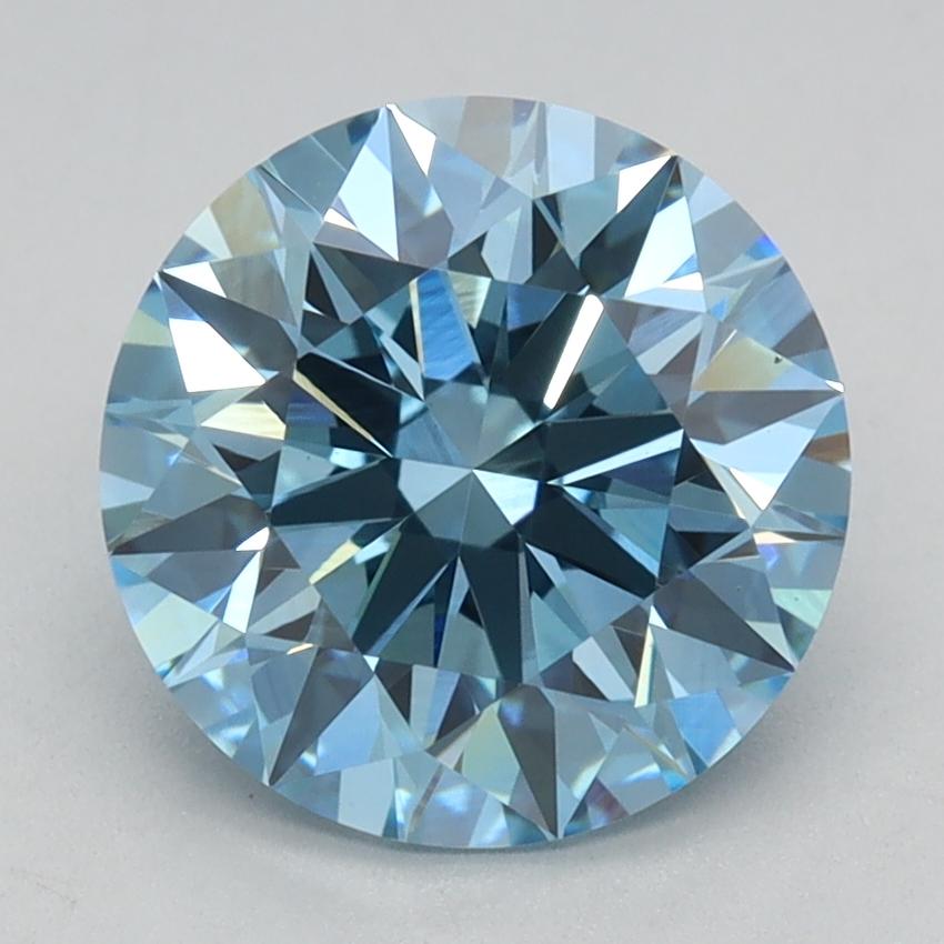 1.95 Ct. Fancy Vivid Blue Round Lab Grown Diamond