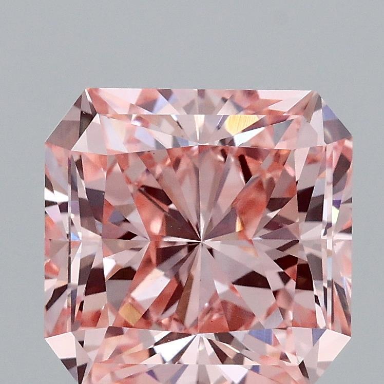 3.01 Ct. Fancy Vivid Pink Radiant Lab Grown Diamond