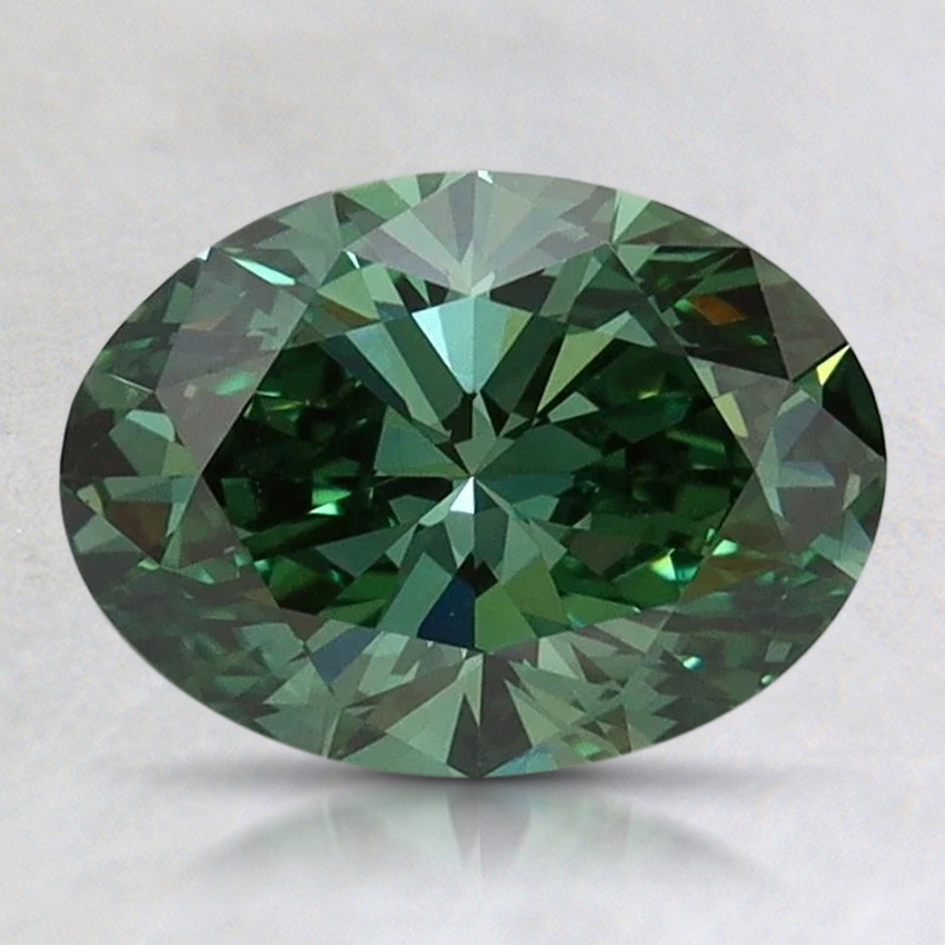 1.41 Ct. Fancy Vivid Pacific Green Oval Lab Grown Diamond