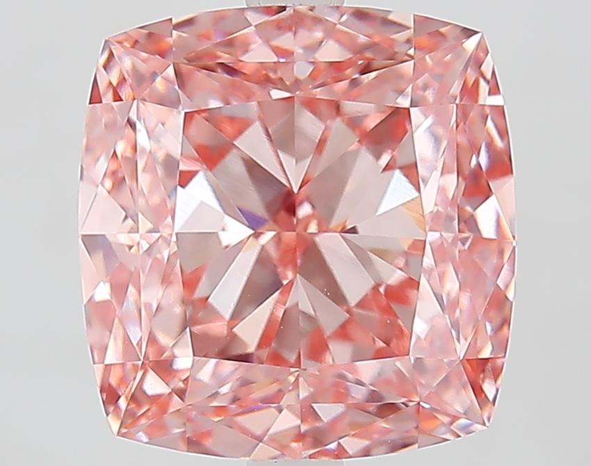 5.36 Ct. Fancy Vivid Pink Cushion Lab Grown Diamond