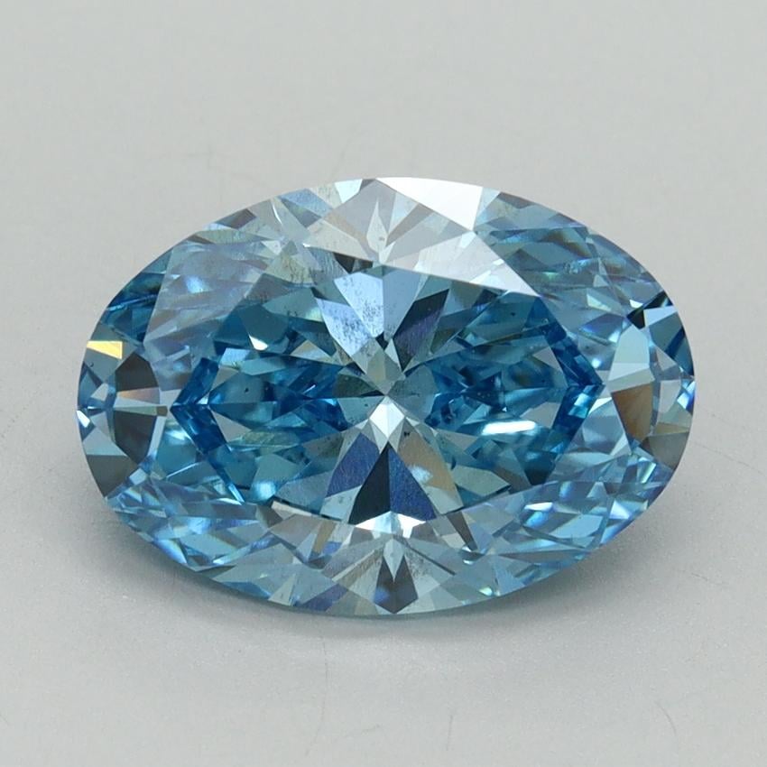 3.01 Ct. Fancy Vivid Blue Oval Lab Grown Diamond
