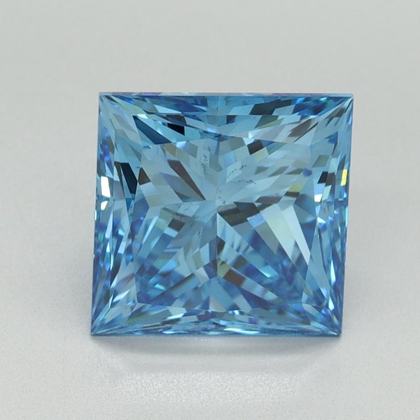 3.19 Ct. Fancy Vivid Blue Princess Lab Grown Diamond