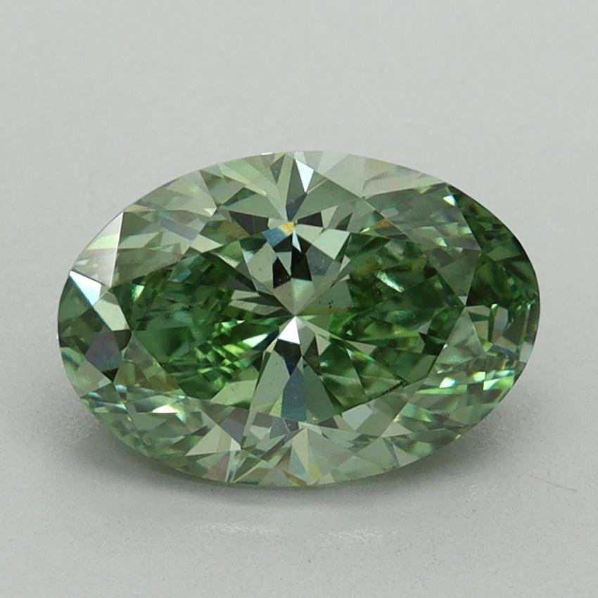 1.60 Ct. Fancy Vivid Green Oval Lab Grown Diamond