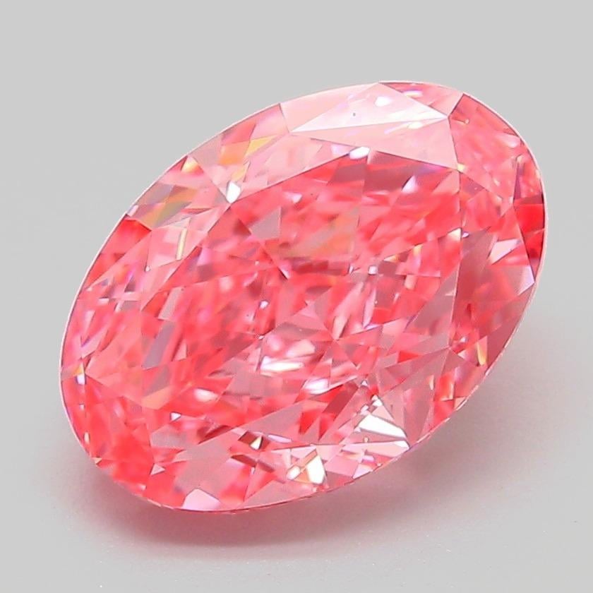 3.07 Ct. Fancy Vivid Pink Oval Lab Grown Diamond