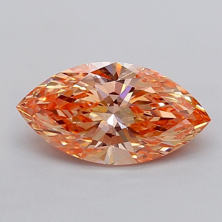 2.86 Ct. Fancy Vivid Pink Orange Marquise Lab Grown Diamond