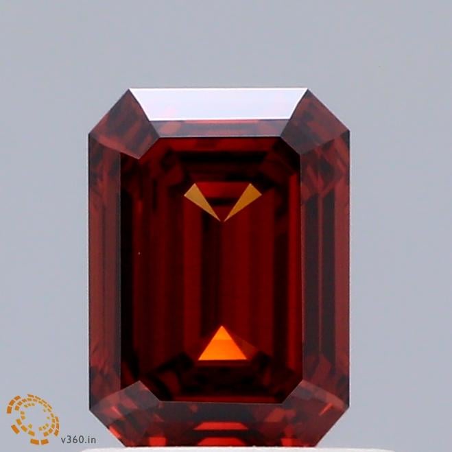 0.83 Ct. Fancy Deep  Orange Emerald Lab Grown Diamond