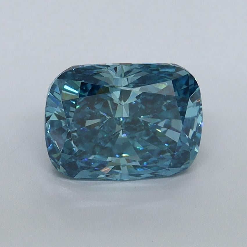 1.58 Ct. Fancy Vivid Blue Cushion Lab Grown Diamond