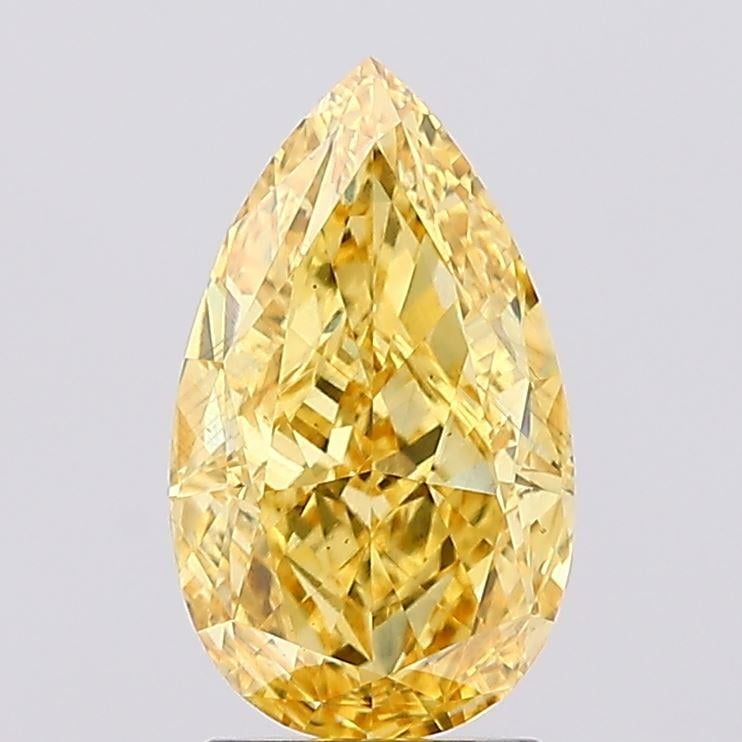 2.53 Ct. Fancy Vivid  Yellow Pear Lab Grown Diamond