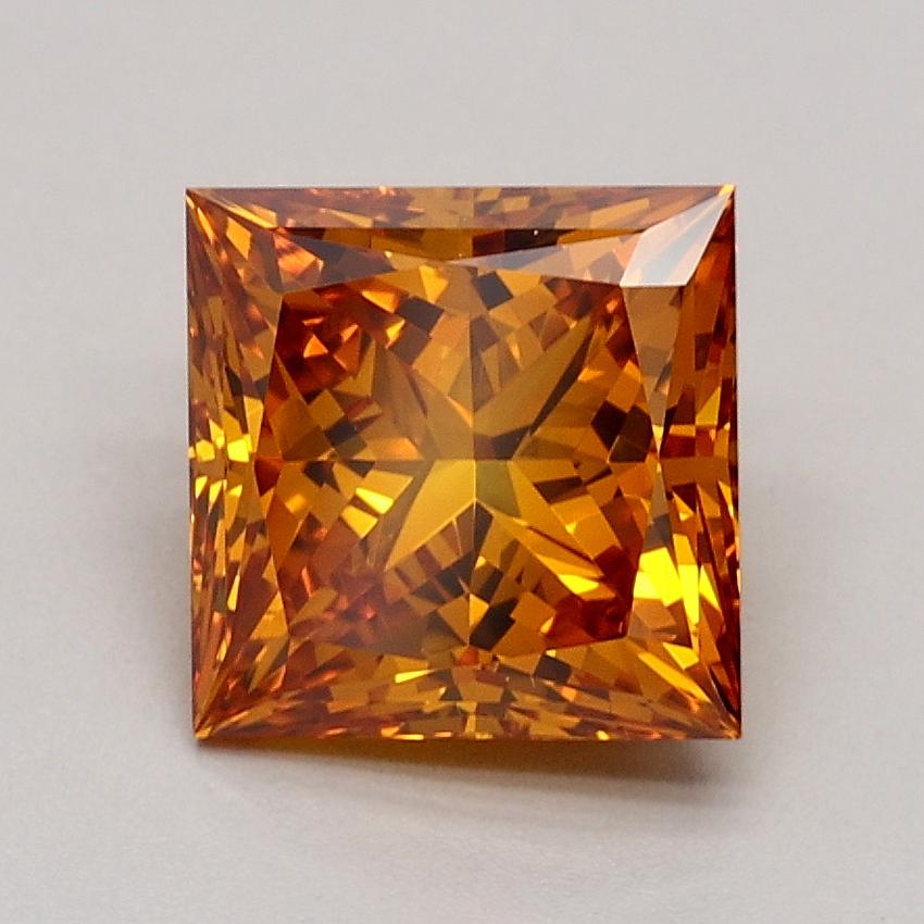 1.55 Ct. Fancy Deep Orange Princess Lab Grown Diamond