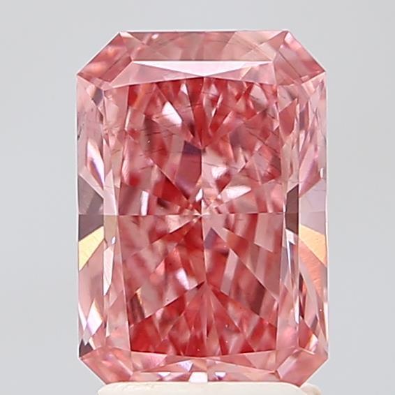 2.07 Ct. Fancy Vivid  Pink Radiant Lab Grown Diamond