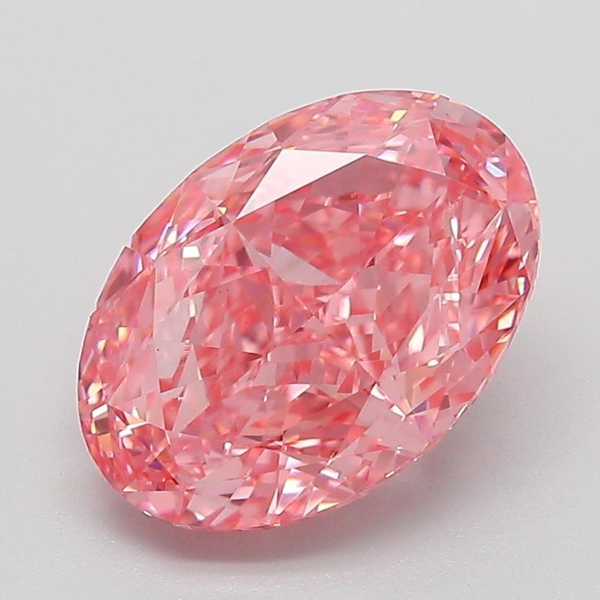 3.04 Ct. Fancy Vivid Pink Oval Lab Grown Diamond