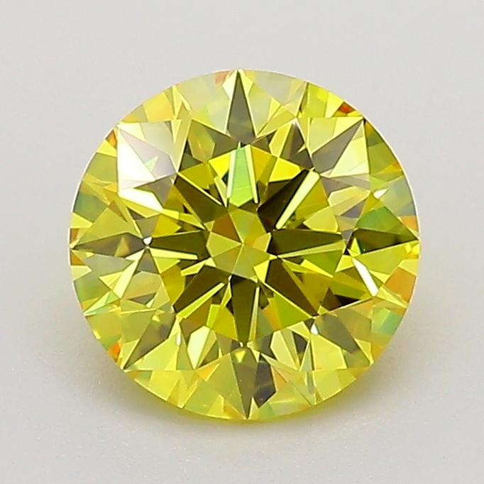 1.34 Ct. Fancy Intense  Yellow Round Lab Grown Diamond