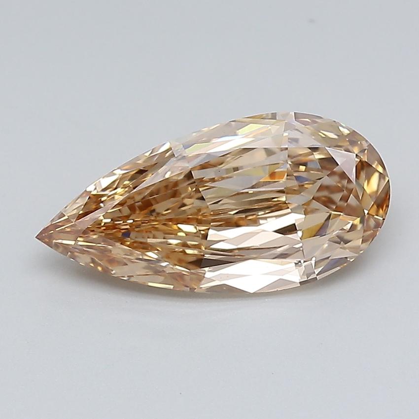 2.40 Ct. Light  Brown Pear Lab Grown Diamond