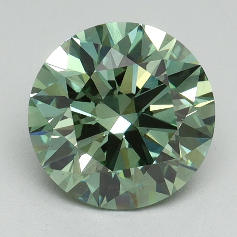 2.02 Ct. Fancy Vivid Green Round Lab Grown Diamond