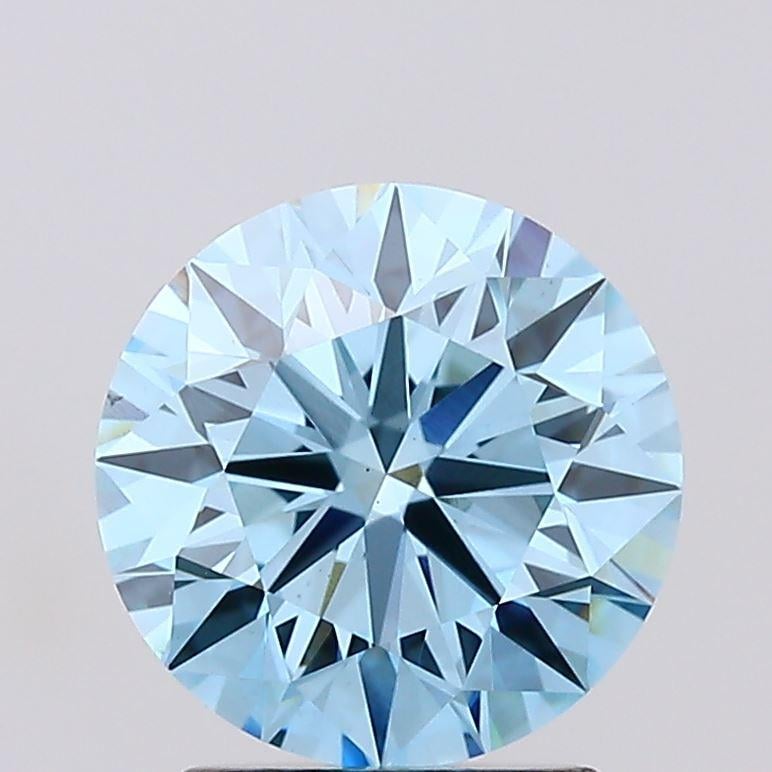 2.03 Ct. Fancy Vivid Blue Round Lab Grown Diamond