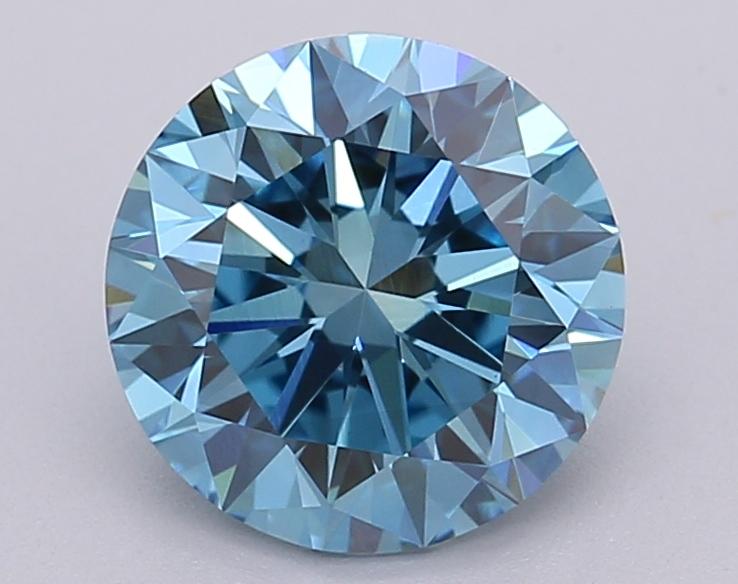 1.51 Ct. Fancy Vivid Blue Round Lab Grown Diamond
