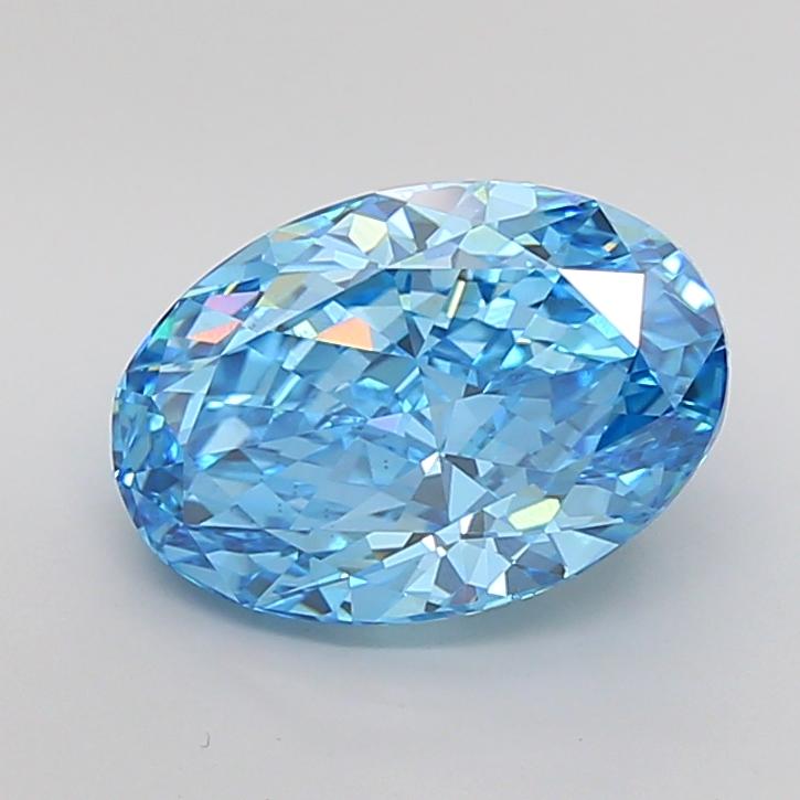 5.02 Ct. Fancy Vivid Blue Oval Lab Grown Diamond