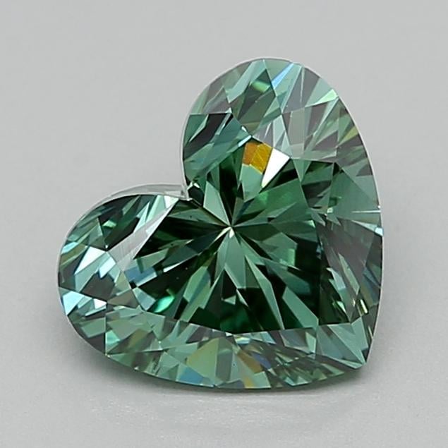 2.00 Ct. Fancy Vivid  Green Heart Lab Grown Diamond