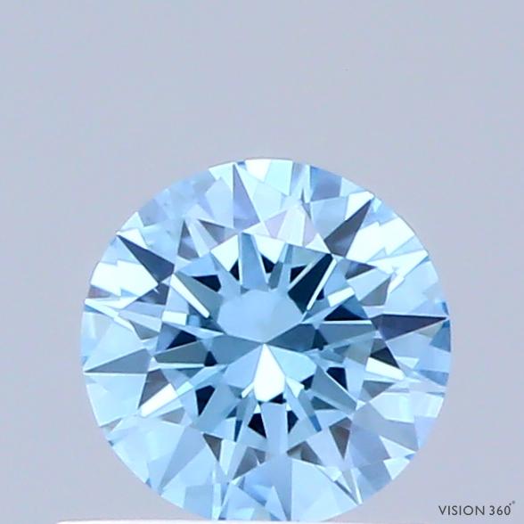 0.42 Ct. Fancy Vivid Blue Round Lab Grown Diamond