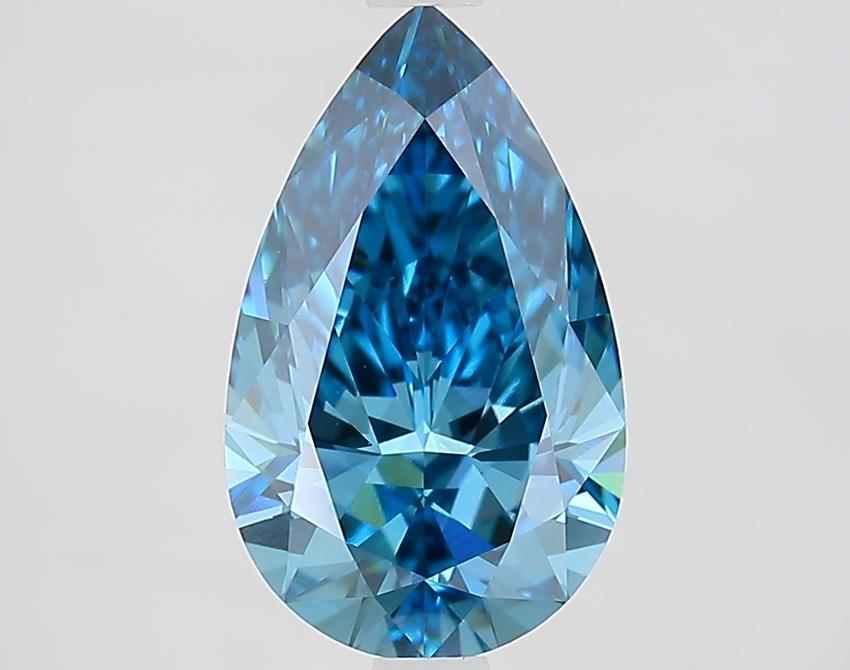 2.58 Ct. Fancy Vivid Blue Pear Lab Grown Diamond