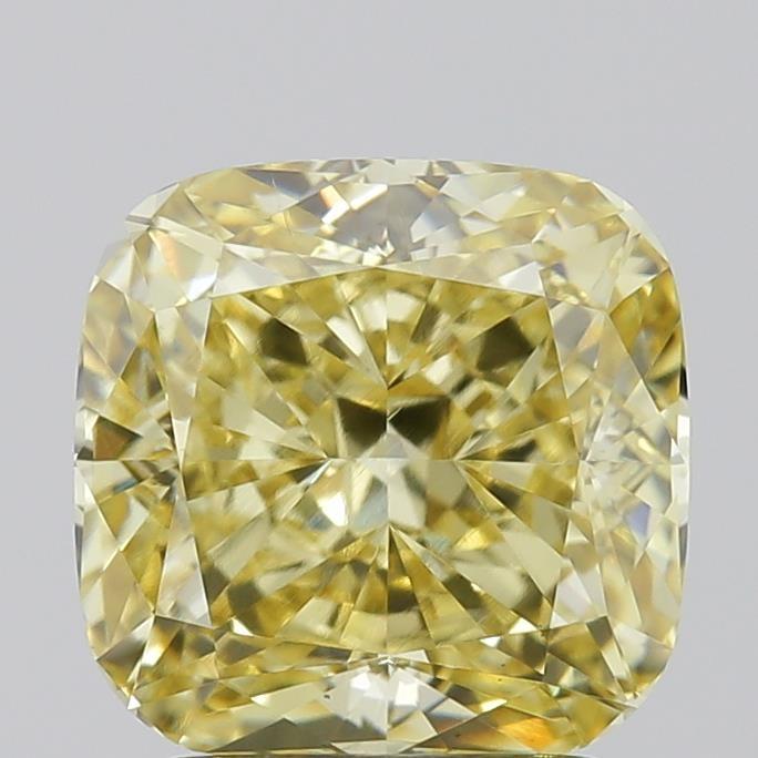 2.29 Ct. Fancy Intense Yellow Cushion Lab Grown Diamond