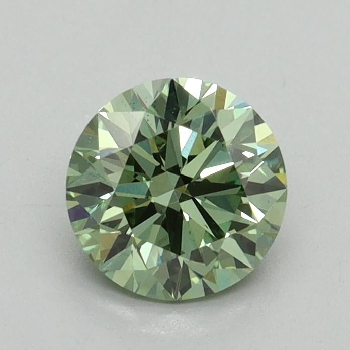 0.82 Ct. Fancy Vivid Green Round Lab Grown Diamond
