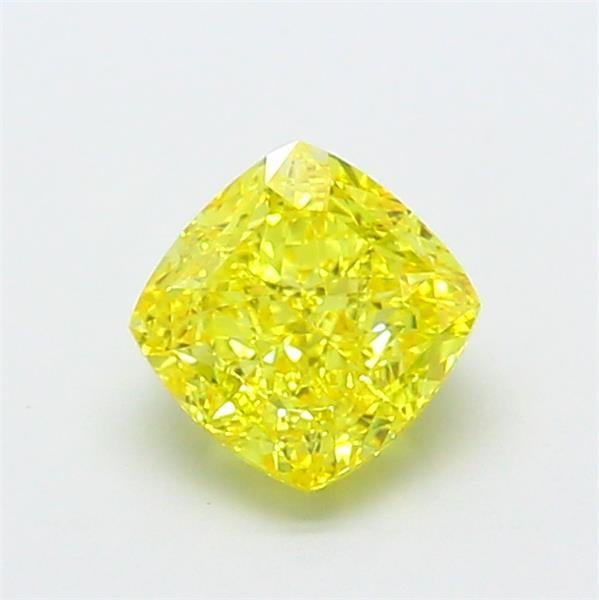 1.22 Ct. Fancy Vivid  Yellow Cushion Lab Grown Diamond