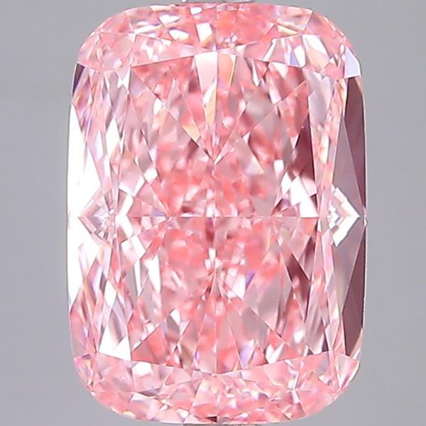 4.00 Ct. Fancy Vivid  Pink Cushion Lab Grown Diamond