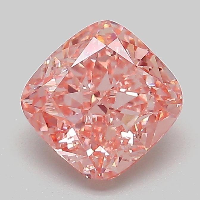 1.59 Ct. Fancy Vivid  Pink Cushion Lab Grown Diamond