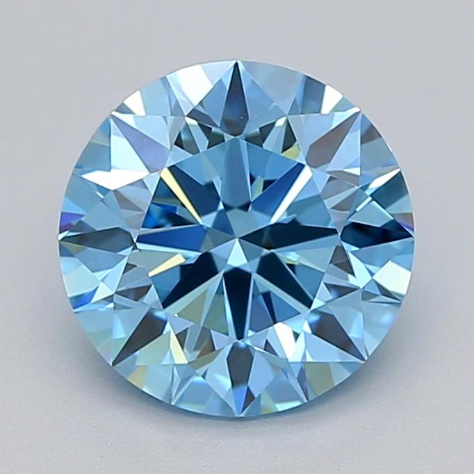 1.51 Ct. Fancy Vivid  Blue Round Lab Grown Diamond