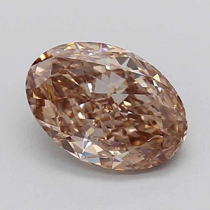 2.58 Ct. Light  Brown Oval Lab Grown Diamond