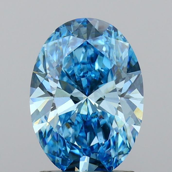 2.00 Ct. Fancy Vivid Blue Oval Lab Grown Diamond