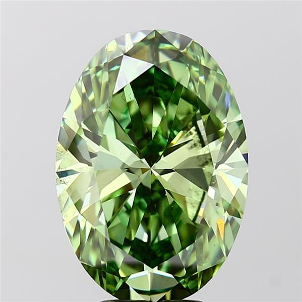 5.51 Ct. Fancy Vivid Green Oval Lab Grown Diamond