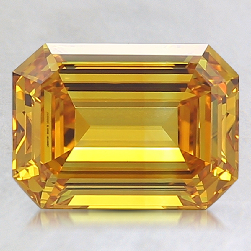 2.20 Ct. Fancy Intense Orangy Yellow Emerald Lab Created Diamond