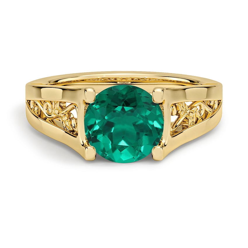 Custom Retro Hand-Engraved Diamond Ring