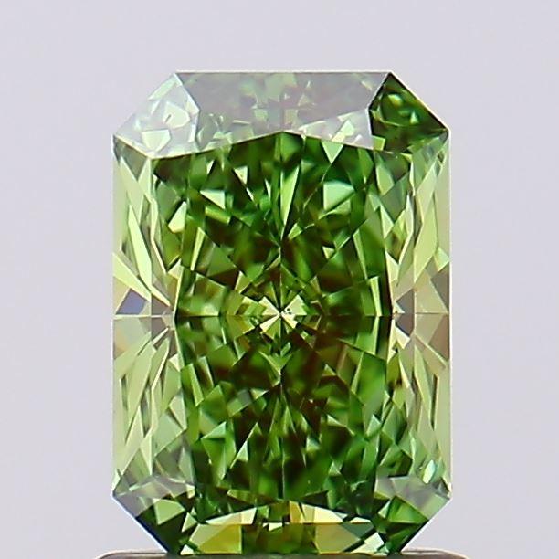1.04 Ct. Fancy Vivid Green Radiant Lab Grown Diamond