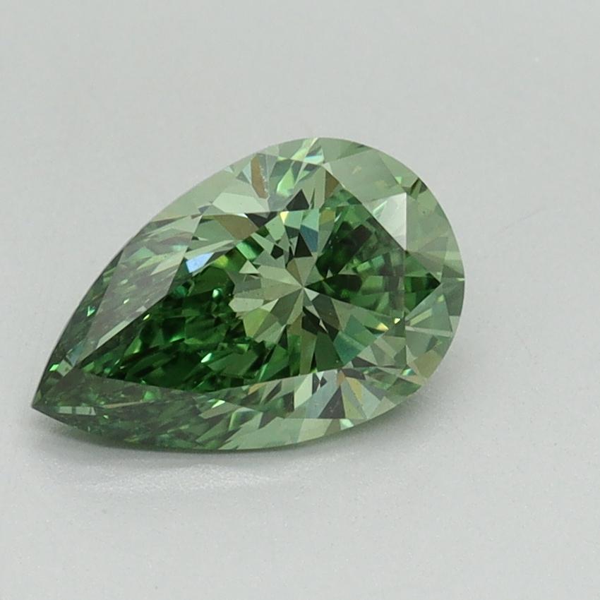 1.11 Ct. Fancy Vivid Green Pear Lab Grown Diamond