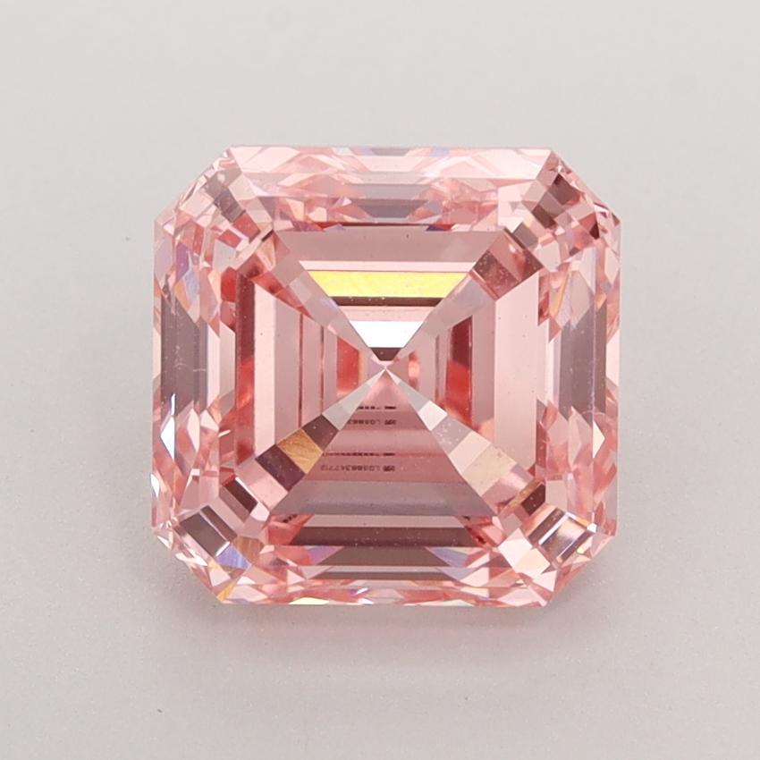 3.08 Ct. Fancy Intense  Pink Asscher Lab Grown Diamond