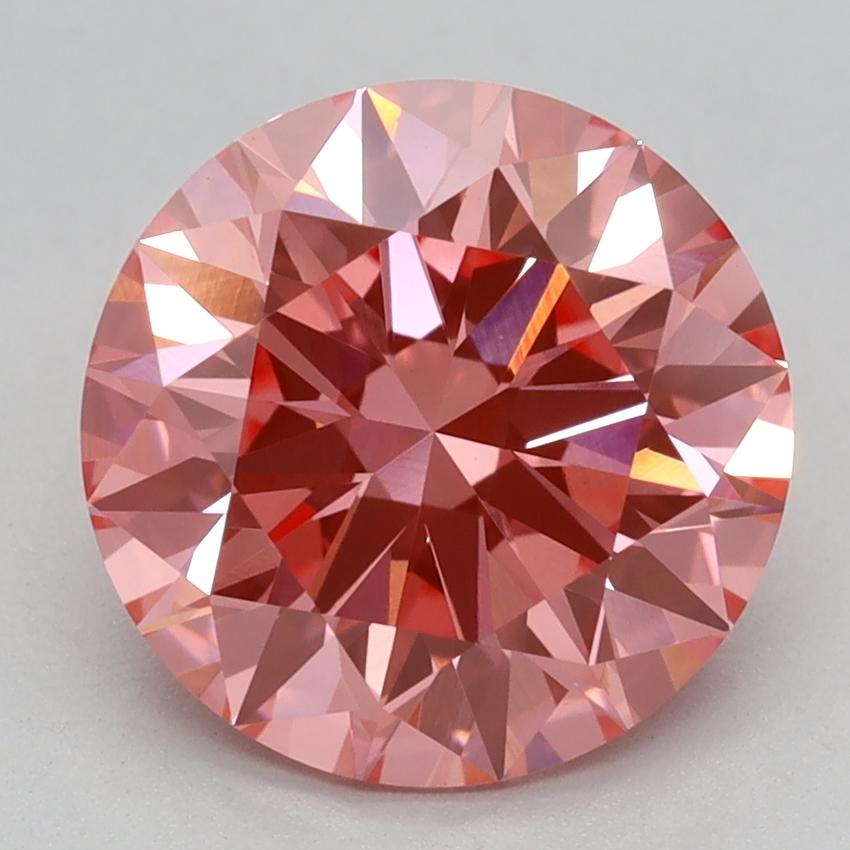 2.59 Ct. Fancy Vivid Pink Round Lab Grown Diamond