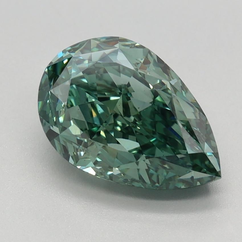 2.03 Ct. Fancy Vivid Green Pear Lab Grown Diamond