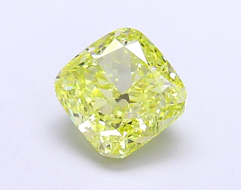 1.68 Ct. Fancy Vivid Yellow Cushion Lab Grown Diamond