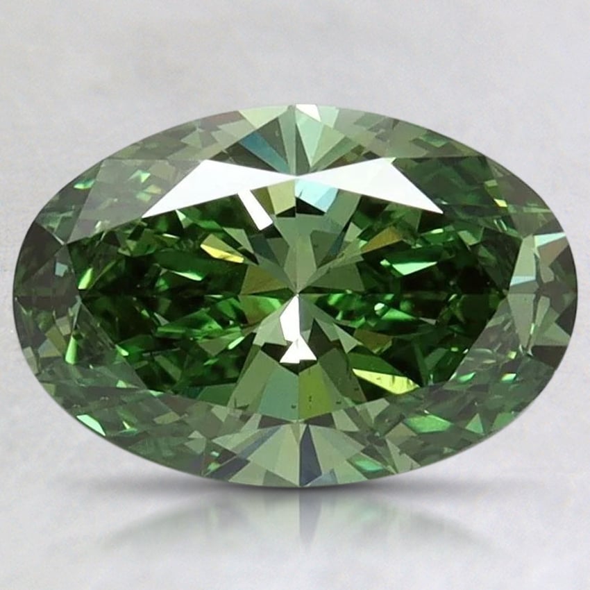 1.51 Ct. Fancy Vivid Green Oval Lab Grown Diamond