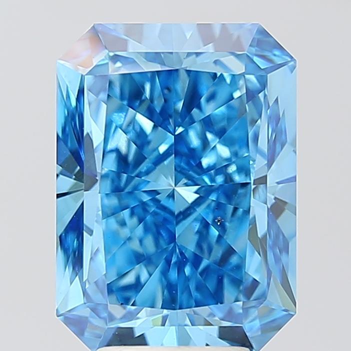 5.09 Ct. Fancy Vivid Blue Radiant Lab Grown Diamond