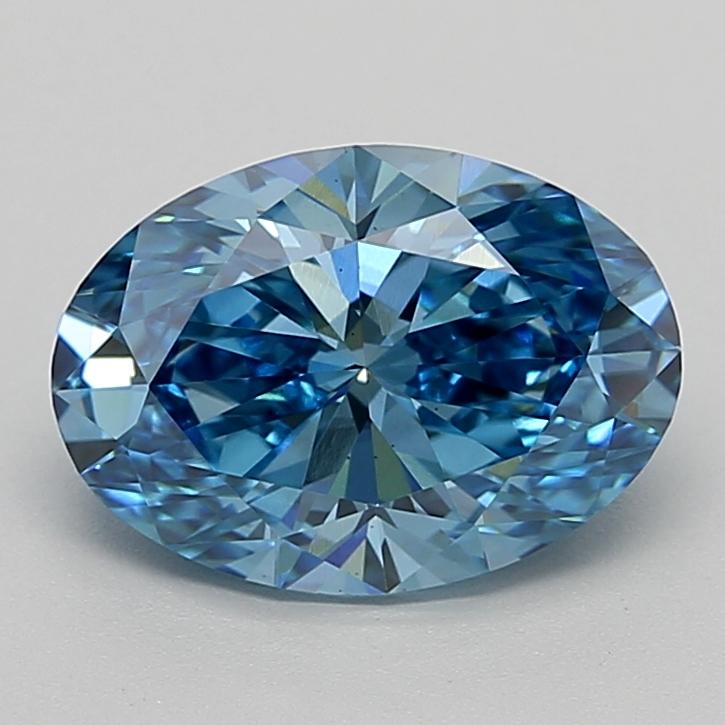 2.54 Ct. Fancy Vivid  Blue Oval Lab Grown Diamond