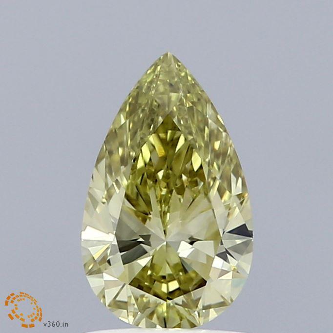 1.00 Ct. Fancy Intense Greenish Yellow Pear Lab Grown Diamond