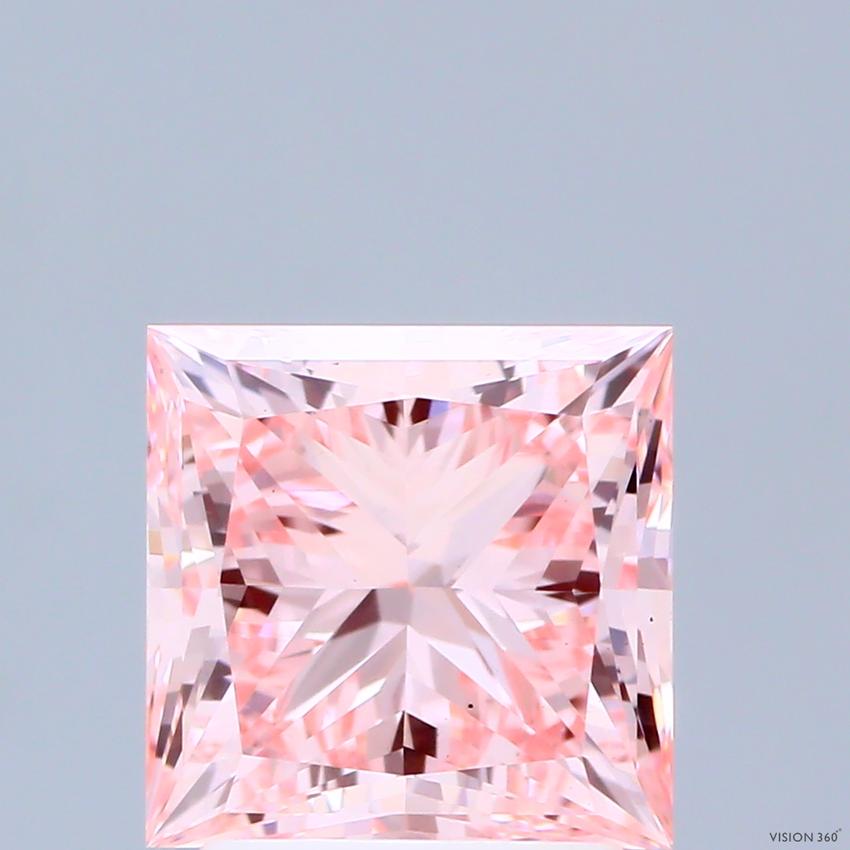2.65 Ct. Fancy Vivid Pink Princess Lab Grown Diamond